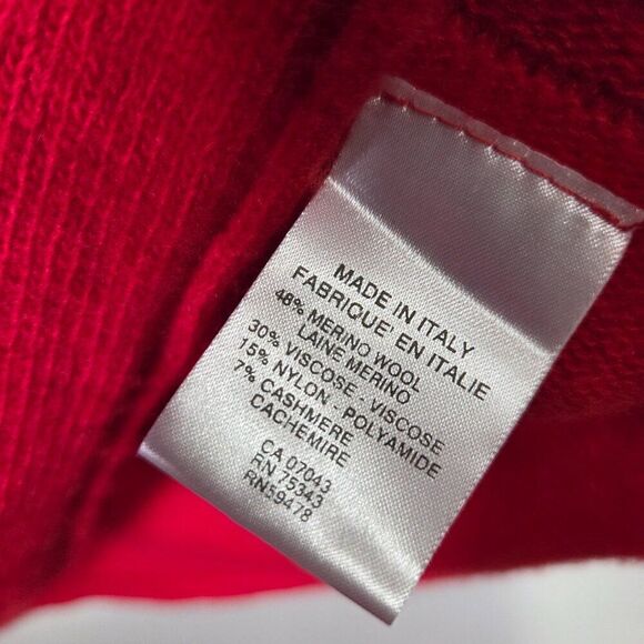 EUC BIANCO & BLU RED MERINO WOOL BLEND BOATNECK SWEATER TOP SIZE M - Picture 14 of 16